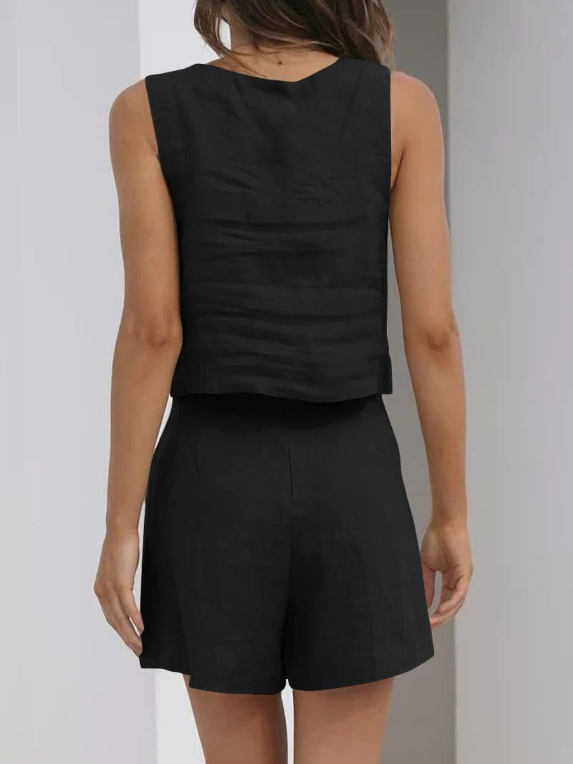 Square Neck Wide Strap Top and Shorts Set