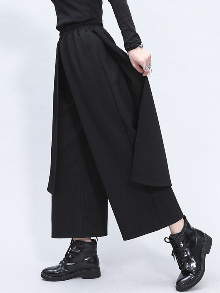 Split Joint Long Wide Leg Trousers - Whiicka