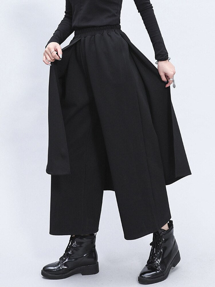 Split Joint Long Wide Leg Trousers - Whiicka