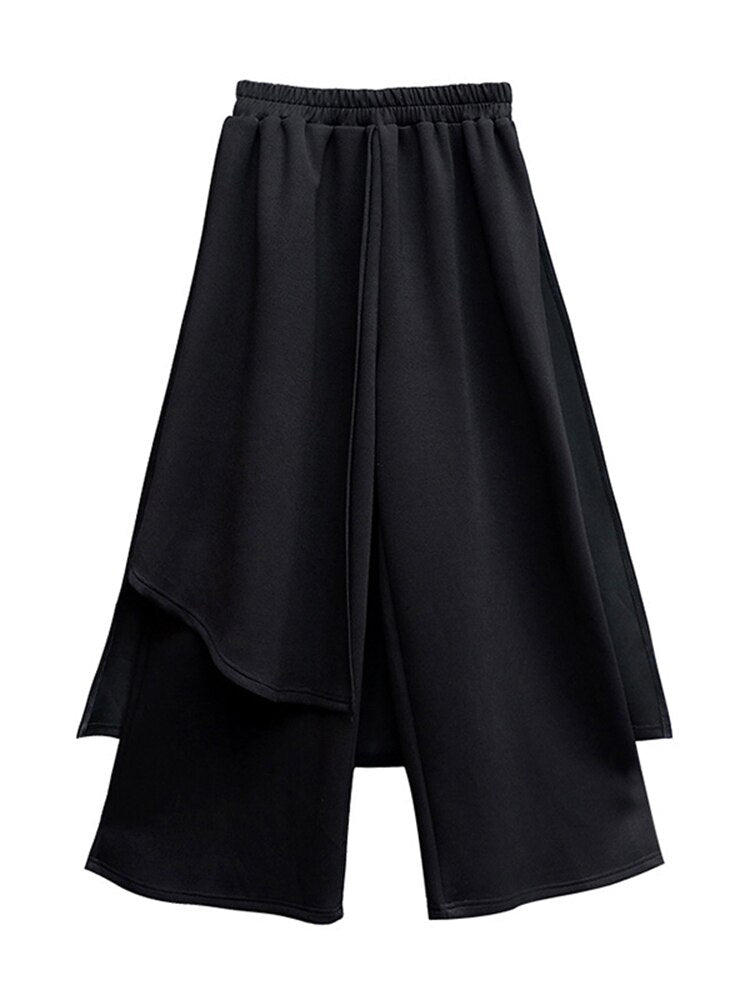 Split Joint Long Wide Leg Trousers - Whiicka