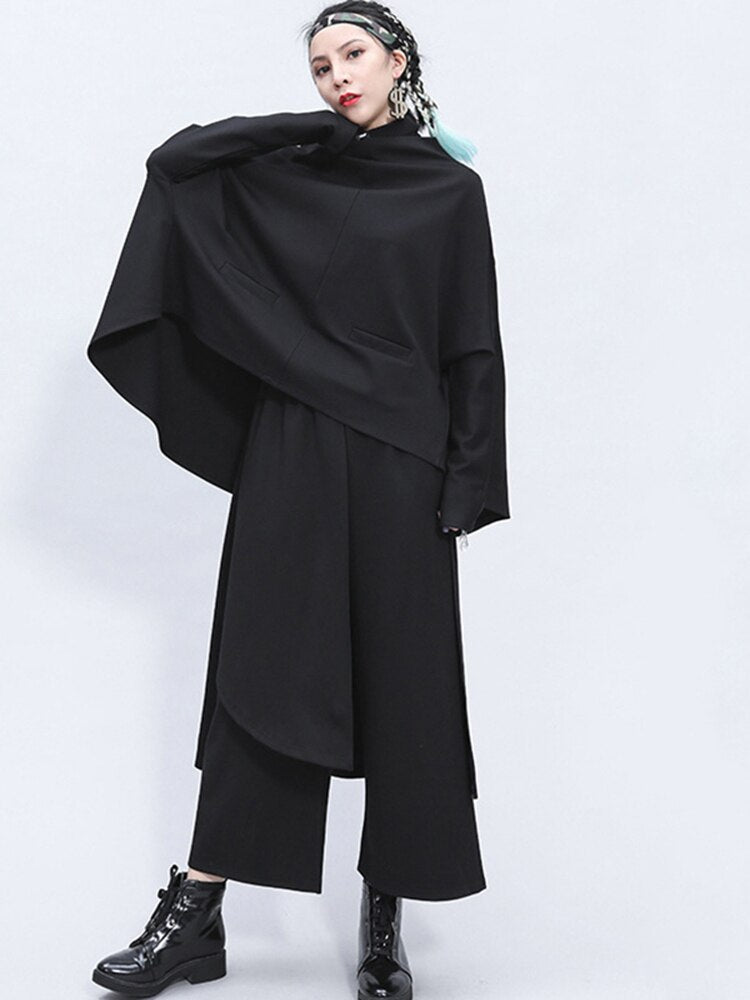 Split Joint Long Wide Leg Trousers - Whiicka