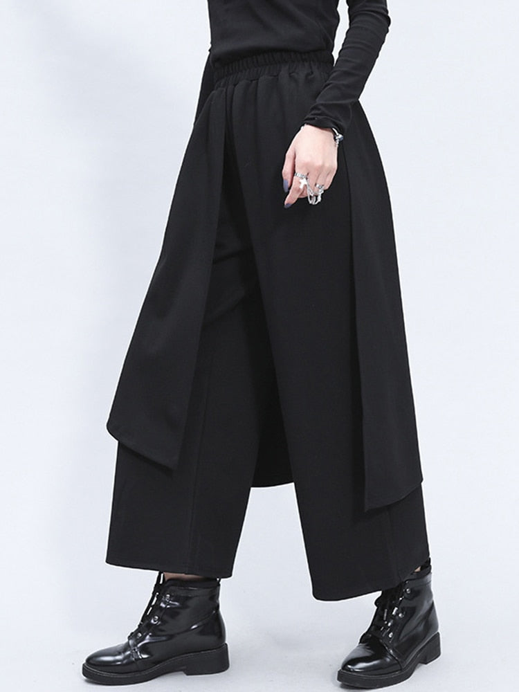 Split Joint Long Wide Leg Trousers - Whiicka