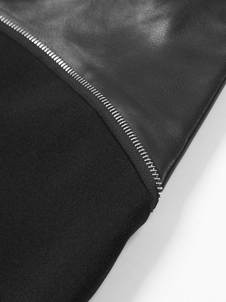 High Waist Pu Leather Wide Leg Pants - Whiicka