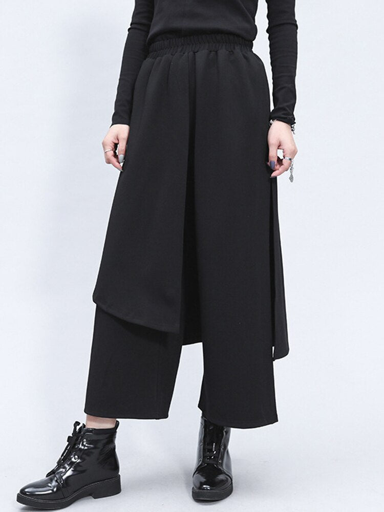 Split Joint Long Wide Leg Trousers - Whiicka