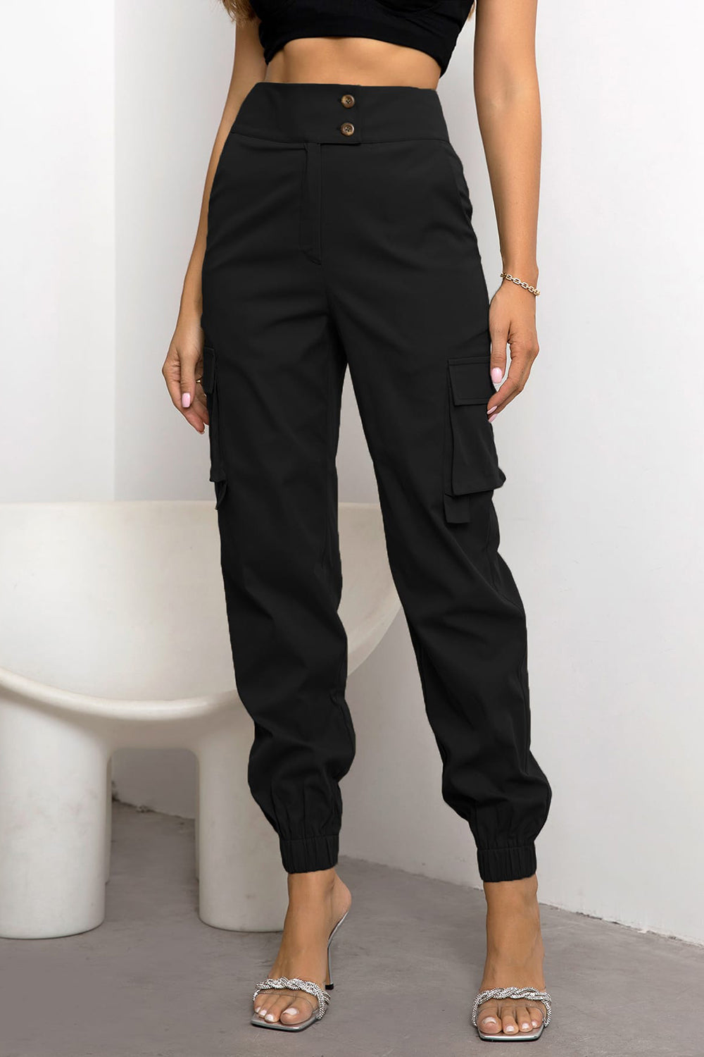 High Waist Cargo Pants - Whiicka