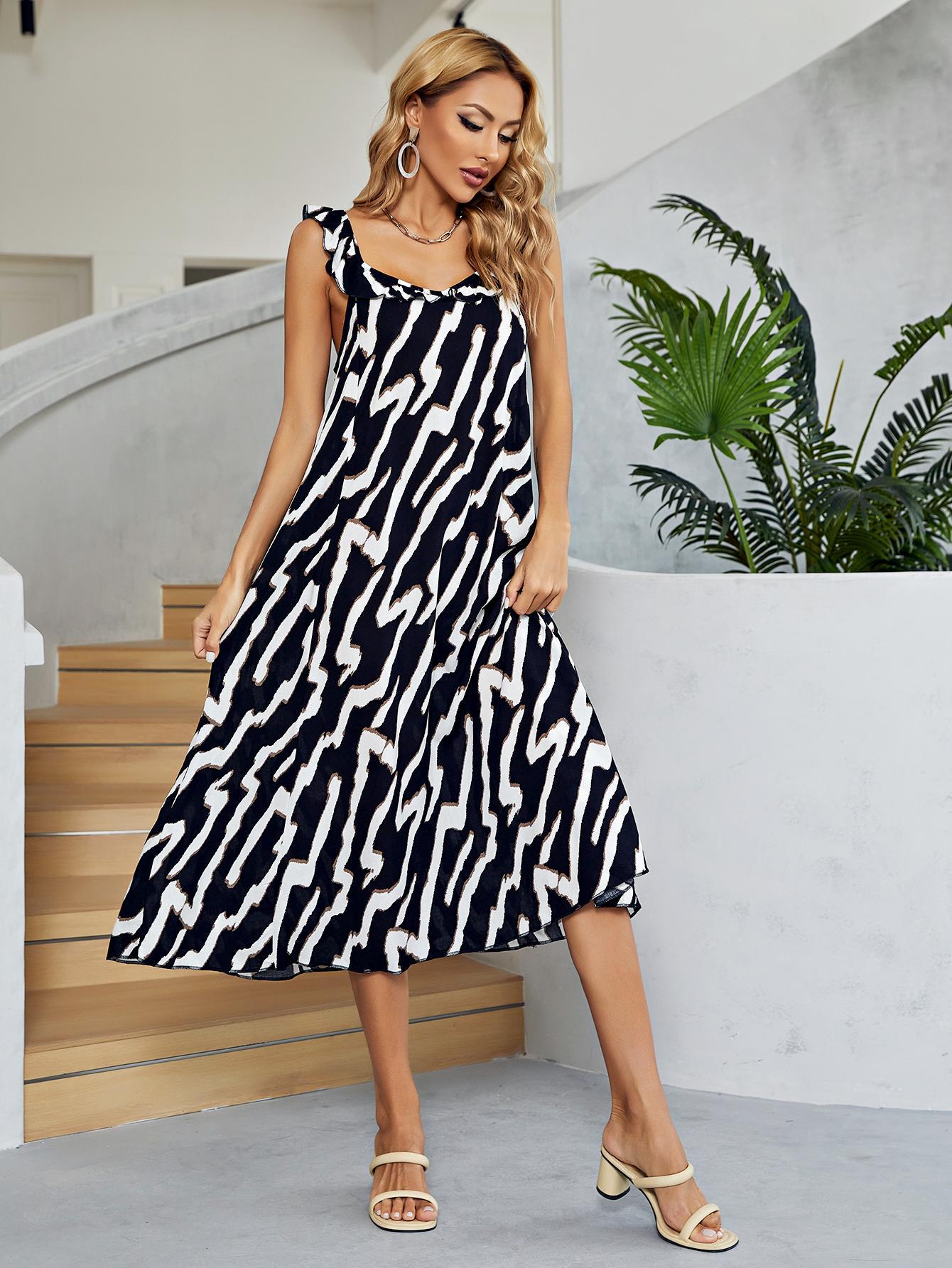 Two-Tone Low Back Midi Dress - Whiicka
