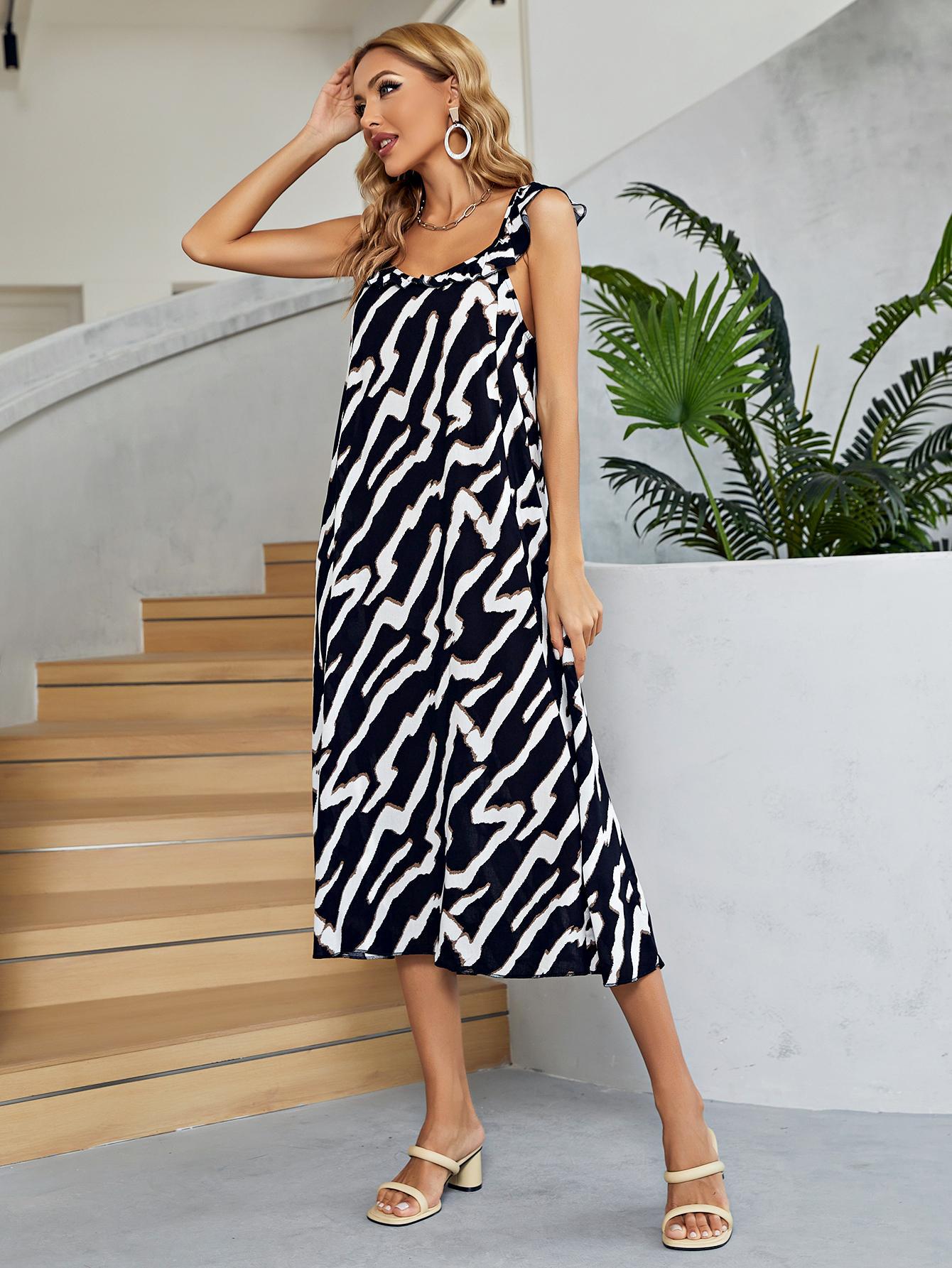 Two-Tone Low Back Midi Dress - Whiicka