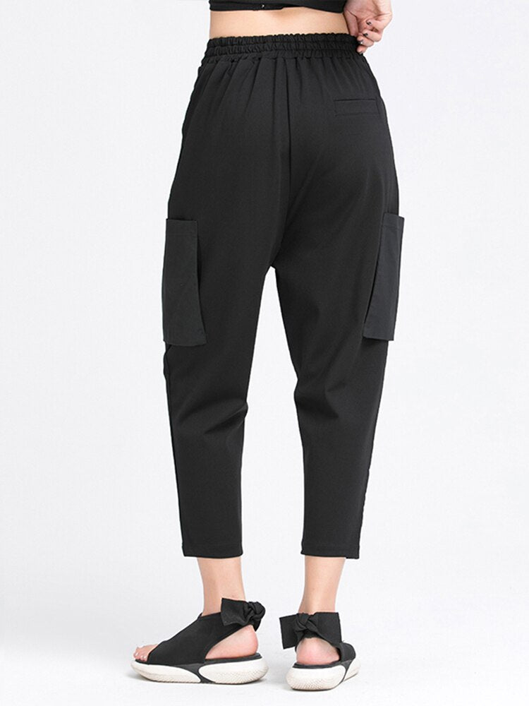 Irregular Split Loose Fit Harem Trousers - Whiicka