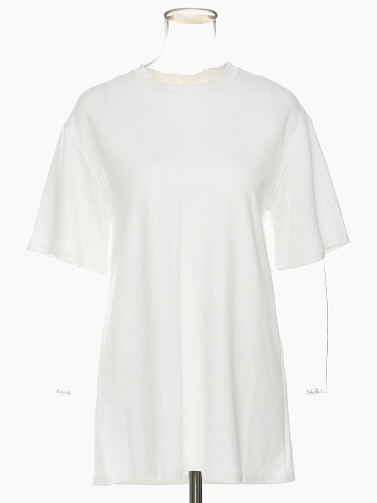 Hollow Out Diamonds Loose T Shirt - Whiicka