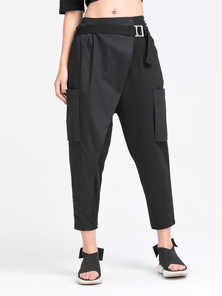 Irregular Split Loose Fit Harem Trousers - Whiicka