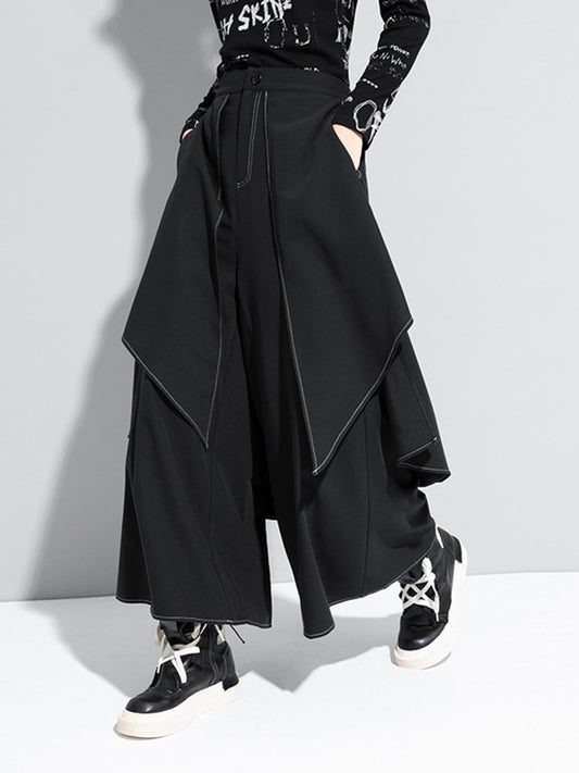 Split Joint Long Wide Loose Fit Pants - Whiicka