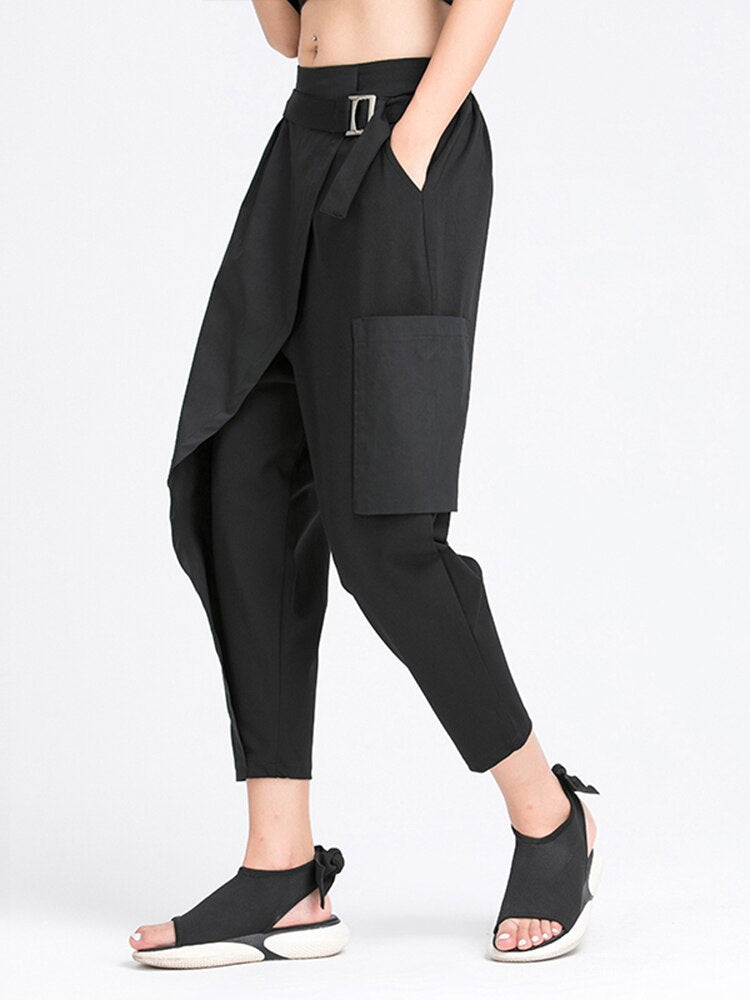 Irregular Split Loose Fit Harem Trousers - Whiicka