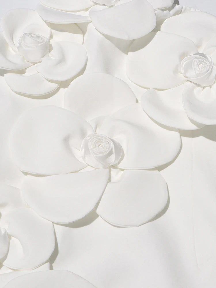 Women White Spliced Appliques Elegant Bridal Dresses