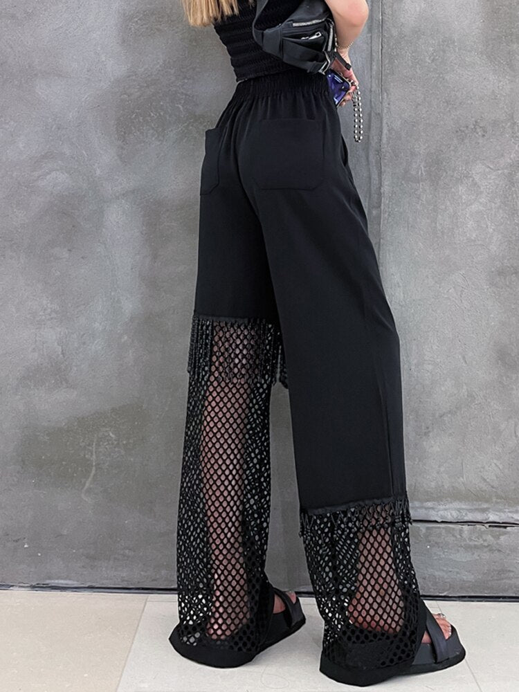 Hollow Out Long Wide Leg Pants - Whiicka