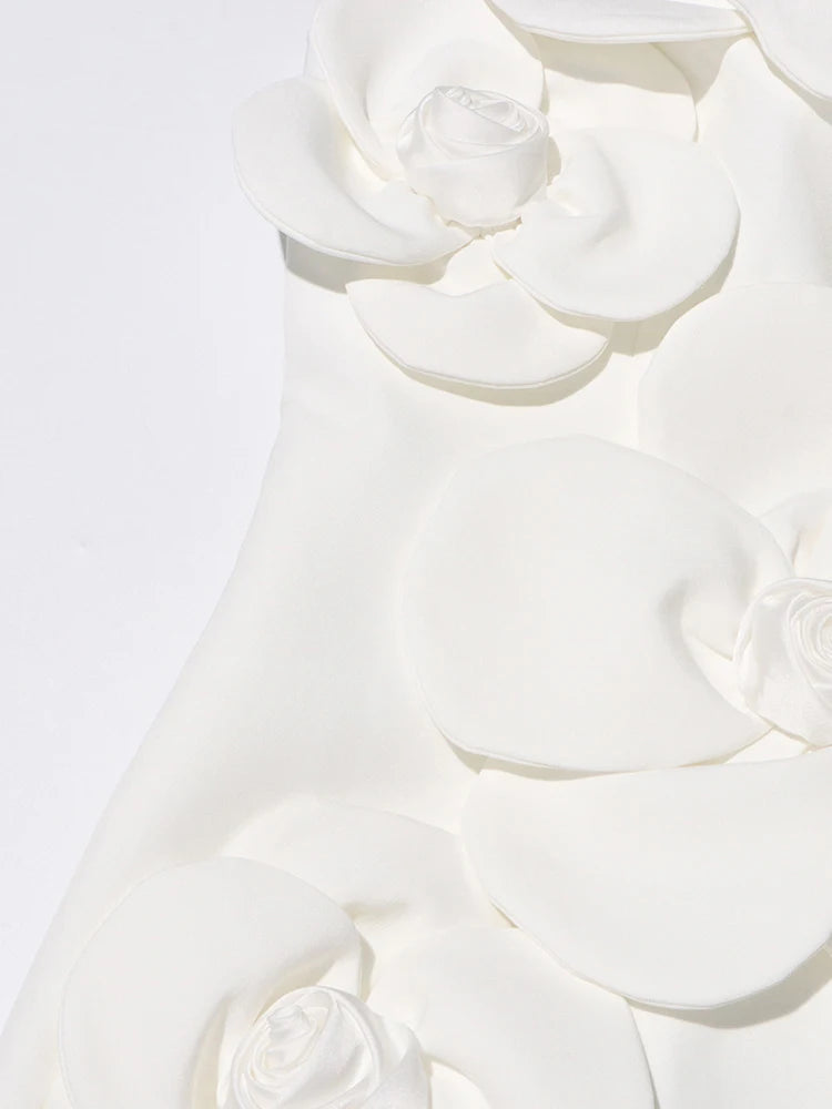 Women White Spliced Appliques Elegant Bridal Dresses
