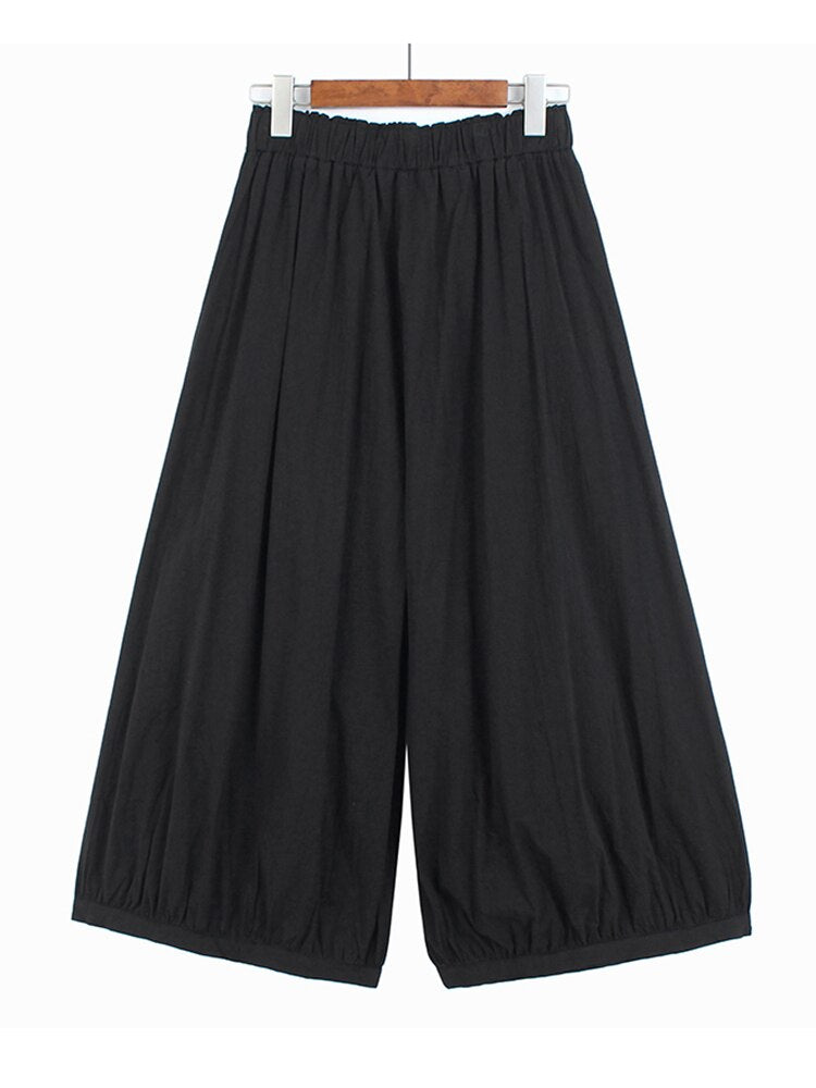 Polka Dot Pleated Loose Fit Pants - Whiicka