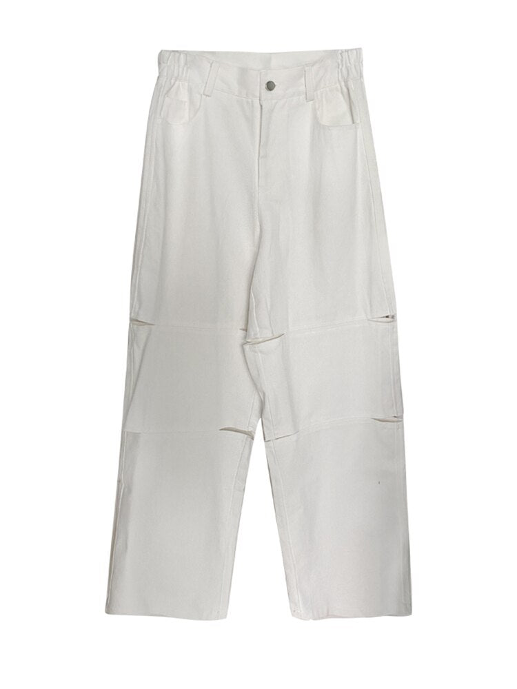 Hollow Out Long Wide Leg Pants - Whiicka