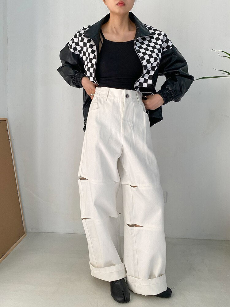Hollow Out Long Wide Leg Pants - Whiicka