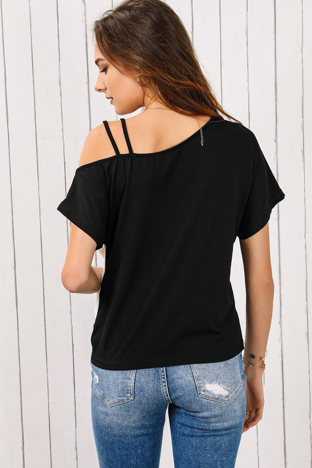 Twisted Asymmetrical Neck Top - Whiicka