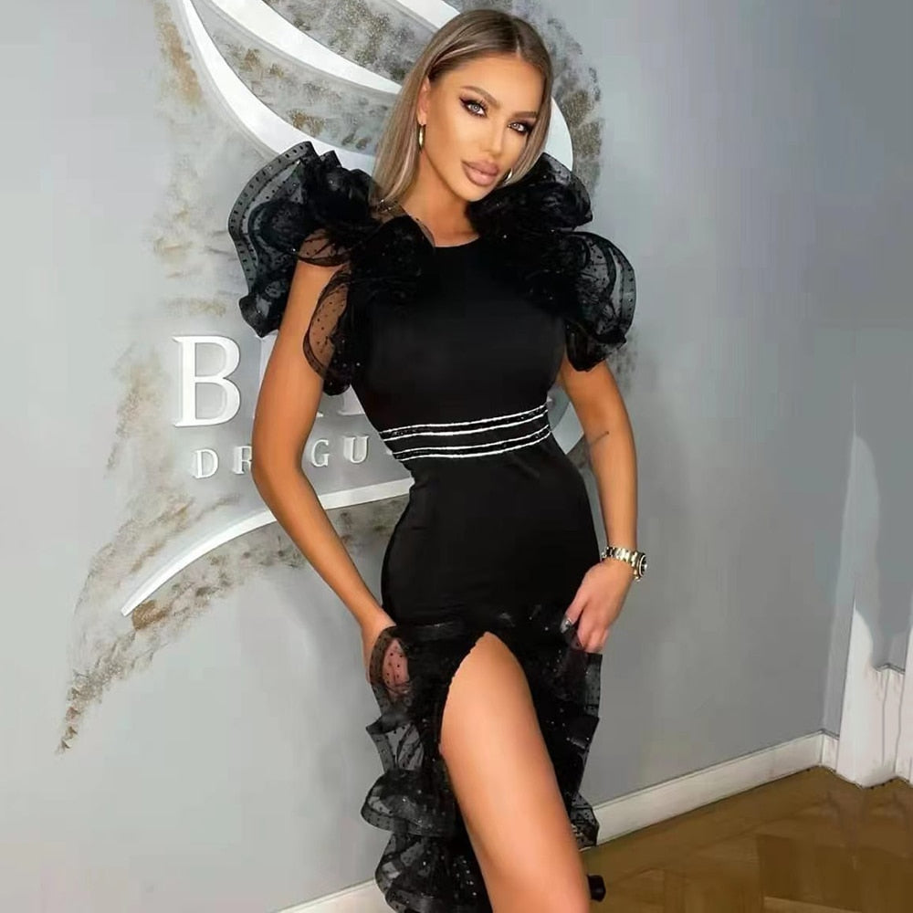 Sexy Ruffles Party Elegant Dress - Whiicka